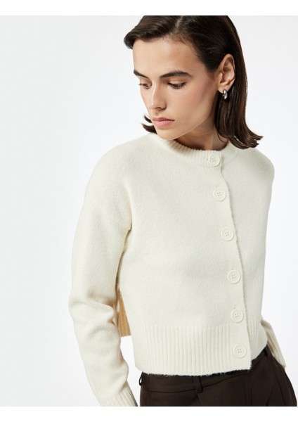 Uzun Kollu Bisiklet Yaka Triko Hırka