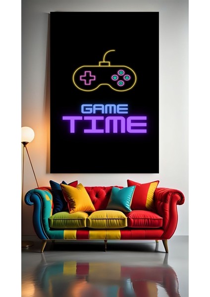 Oyuncu Odası Için Neon Tonlarda Tablo 3 Ev Duvar Salon Güzellik Salonu Ofis Dükkan Dekarasyon Kanvas Tablo