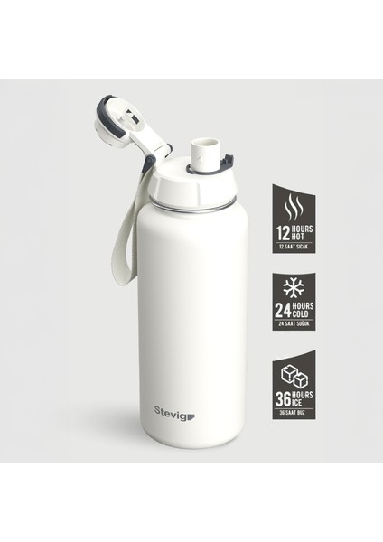 1 Hand Leak-Proof Sızdırmaz Çelik Termos 1000 Ml Star Whıte St-213 fiyatları