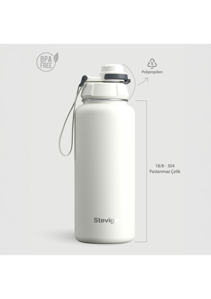 1 Hand Leak-Proof Sızdırmaz Çelik Termos 1000 Ml Star Whıte St-213 indirimleri