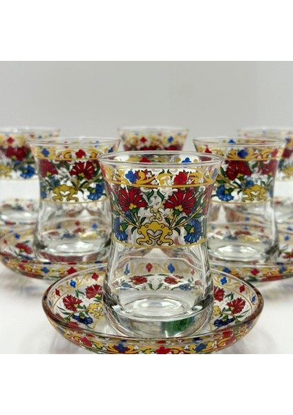 Floral Desenli 6 Kişilik Çay Bardağı Seti fiyatları