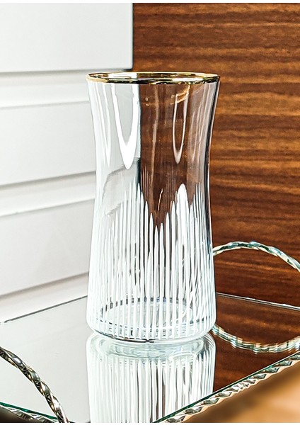 Seçkinev Çınar 6'lı 355ML Yaldızlı ve Kesme Su Bardağı Takımı (Ekose-Line) modelleri