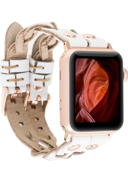 Apple Watch Uyumlu Deri Kordon York Double Tour F3