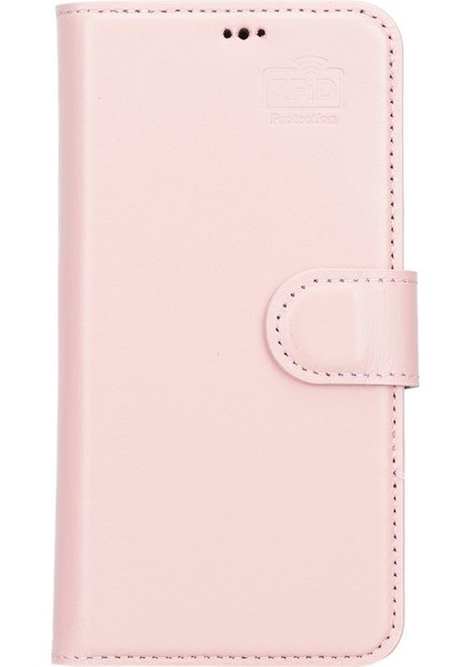 Apple iPhone 13 Uyumlu Deri Cüzdanlı Kılıf Nu2 Pembe fırsatları