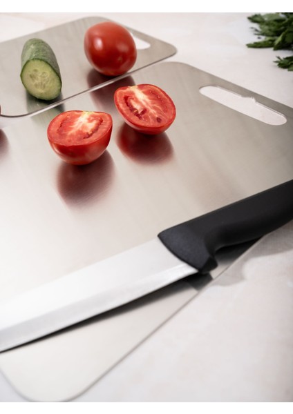 Kopya - 2 Adet Paslanmaz Çelik Doğrama Tahtası | 15×25 – 24×34 cm | Yüzey, Hijyenik fiyatları