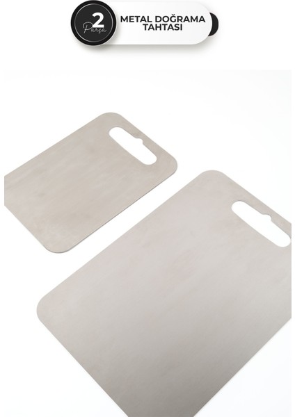 Kopya - 2 Adet Paslanmaz Çelik Doğrama Tahtası | 15×25 – 24×34 cm | Yüzey, Hijyenik modelleri
