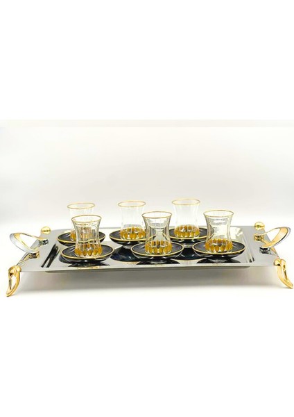 Yağmur Damlası Desenli 6 Kişilik Çay Seti modelleri