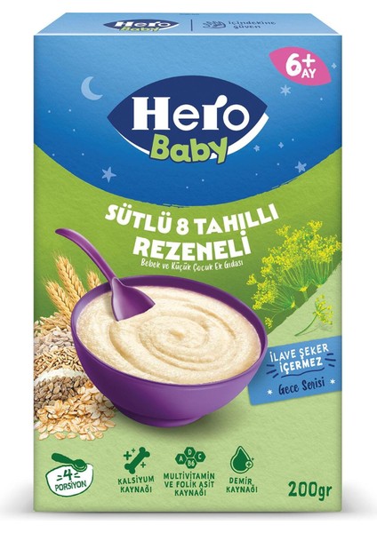 Sütlü 8 Tahıllı Rezeneli Kaşık Mama 200G