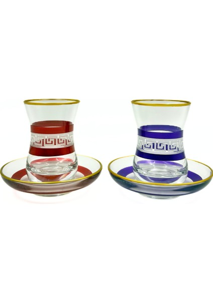 Petek Gravür 6'lı Çay Bardak Seti