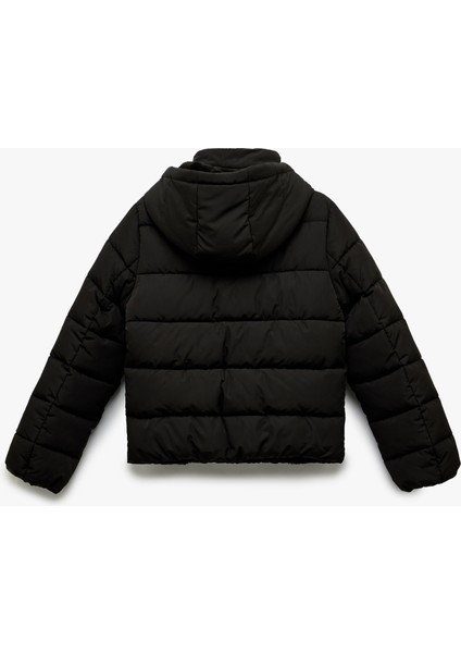 Kapüşonlu Uzun Kollu Içi Suni Kürklü Fermuarlı Cepli Şişme Mont fırsatları