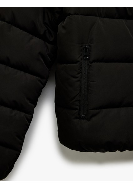 Kapüşonlu Uzun Kollu Içi Suni Kürklü Fermuarlı Cepli Şişme Mont indirimleri