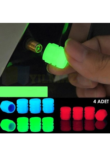 Fosforlu Sibop Kapağı 3’lü Set Kırmızı Mavi Yeşil Araba ve Bisiklet Lastik Kapak X7K9P2 indirimleri