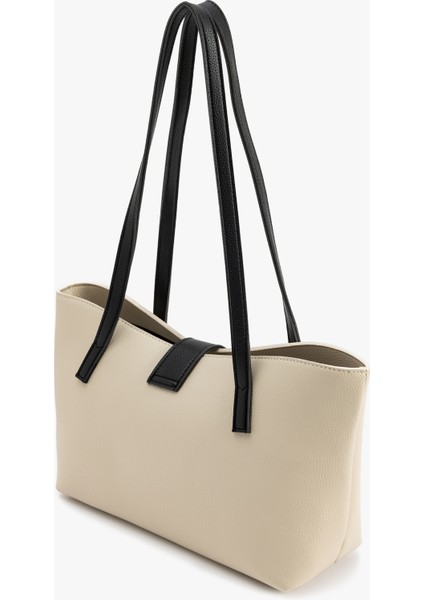 Metal Aksesuarlı Saplı Suni Deri Tote Çanta fırsatları