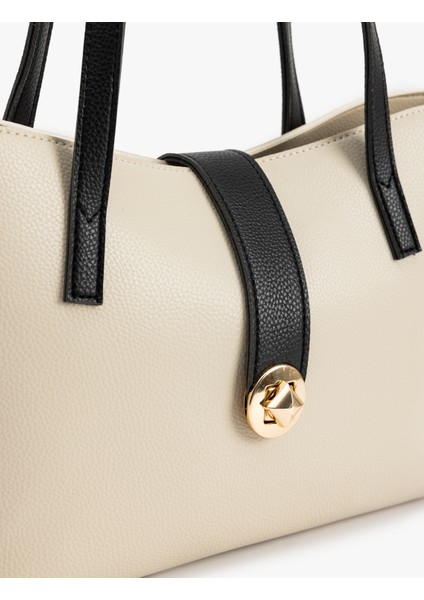 Metal Aksesuarlı Saplı Suni Deri Tote Çanta indirimleri