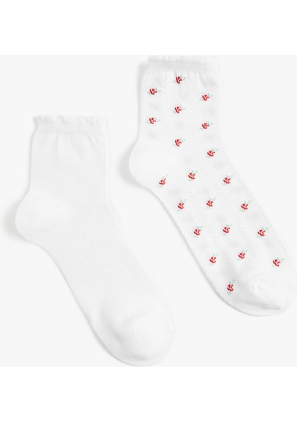 Pamuklu Çiçek Desenli 2'li Soket Çorap Seti fiyatları