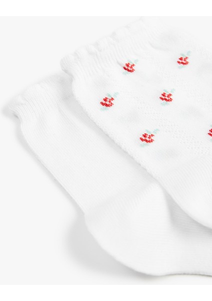 Pamuklu Çiçek Desenli 2'li Soket Çorap Seti modelleri