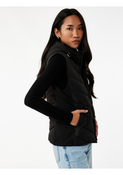 Rahat Kalıp Kolsuz Cepli Fermuarlı Kapüşonlu Şişme Yelek fiyatları