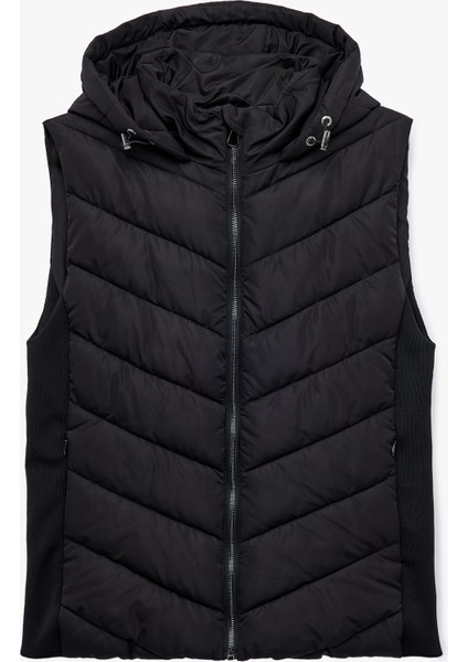 Rahat Kalıp Kolsuz Cepli Fermuarlı Kapüşonlu Şişme Yelek modelleri