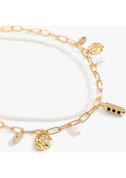 Çelik Karışımlı Inci Kolye modelleri