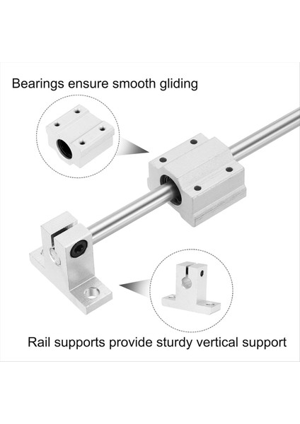 2 Adet 8MMX150MM Lineer Hareketli Raylı Slayt Kılavuzu 4 Adet Rulman ve 4 Adet Sk8 Ray Desteği (Yurt Dışından) indirimleri