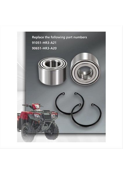 Honda Rancher 420 Rubicon 500 520 2014-2024 Için Ön Ağır Hizmet Tipi Tekerlek Rulman Kiti 91051-HR3-A21 90651-HR3-A20 (Yurt Dışından) modelleri