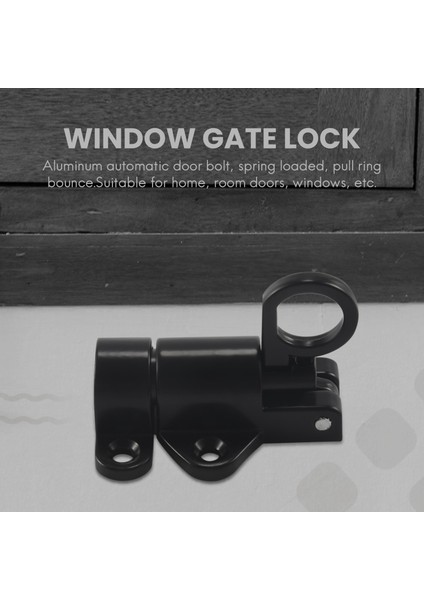 Alüminyum Alaşım Güvenliği Otomatik Pencere Kapısı Kilit Bahar Sıçrama Kapı Cıvatası Mandal, Siyah (Yurt Dışından) fiyatları