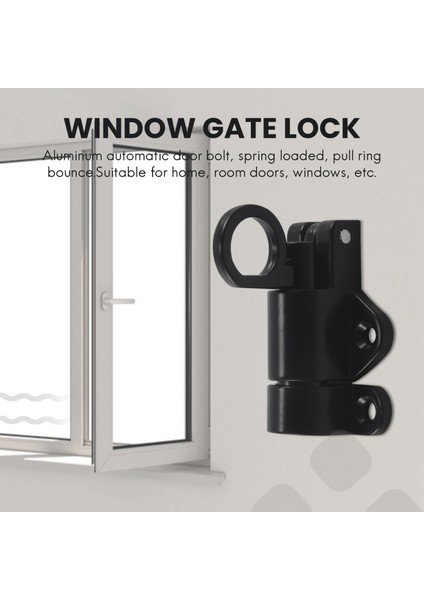 Alüminyum Alaşım Güvenliği Otomatik Pencere Kapısı Kilit Bahar Sıçrama Kapı Cıvatası Mandal, Siyah (Yurt Dışından) modelleri