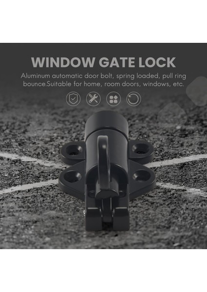 Alüminyum Alaşım Güvenliği Otomatik Pencere Kapısı Kilit Bahar Sıçrama Kapı Cıvatası Mandal, Siyah (Yurt Dışından) indirimleri