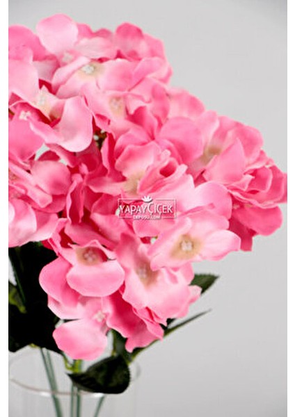 7 Dallı Ortanca Demeti 40 cm Fuşya Gerçekçi Görünüm ile Dekoratif modelleri