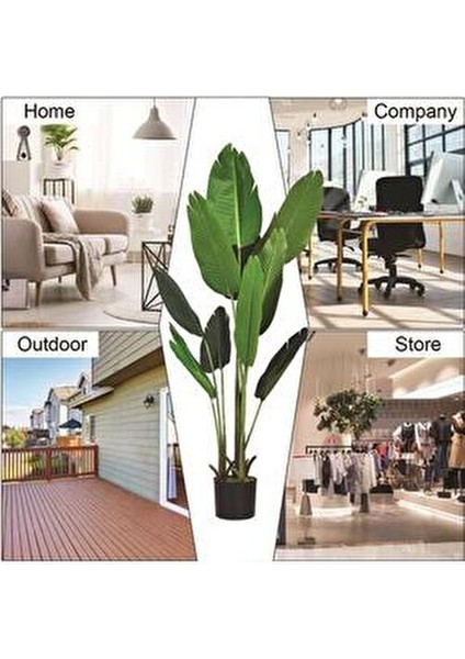 Yapay Ağaç Muz Ağacı Plastik Malzemeden 180 cm Gerçekçi Görünüm ile