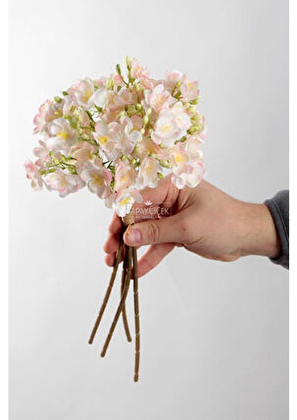 Lüx Garnitürlü Yasemin Çiçeği Buketi 4 Dallı Pudra Renk 40 cm modelleri