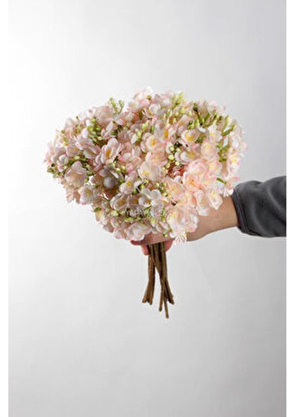 Lüx Garnitürlü Yasemin Çiçeği Buketi 4 Dallı Pudra Renk 40 cm fırsatları