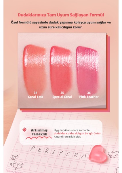 Kalıcı, Pigmentli, Parlak Bitişli Tint PERIPERA Ink Mood Glowy Tint (36 Pink Teacher)