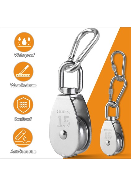 M15 Paslanmaz Çelik Kasnak Sistemi Kiti-Heavy-Hasta Kasnak Tekerleği, Naylon Halatlı Kasnak Bloğu, Kaldırma Için, Dıy Projeleri (Yurt Dışından) modelleri