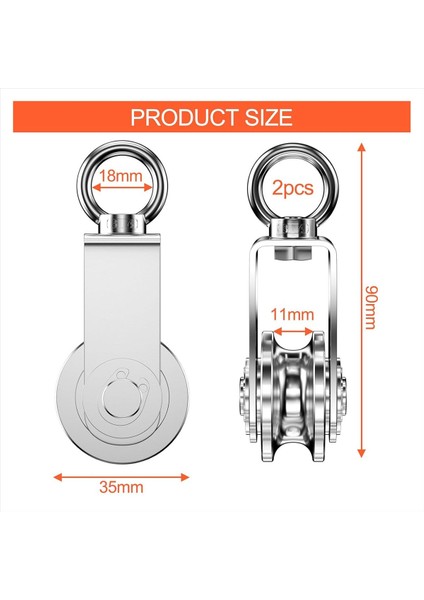 Kablo Kasnak Tekerlek Paslanmaz Çelik Döner Kasnak Blok Sessizlik Dönüş Çekme Çekme Sistem Kaldırma Gym 2 Pcs (Yurt Dışından) fiyatları
