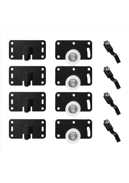 4pcs/set Demir Gardırop Kapı Tekerlek Dolabı Tekerlek Dolabı Sürgülü Kapı Silindir Set Çekmece Kapı Kasnağı 3.3x1.8x0.1inch (Yurt Dışından)
