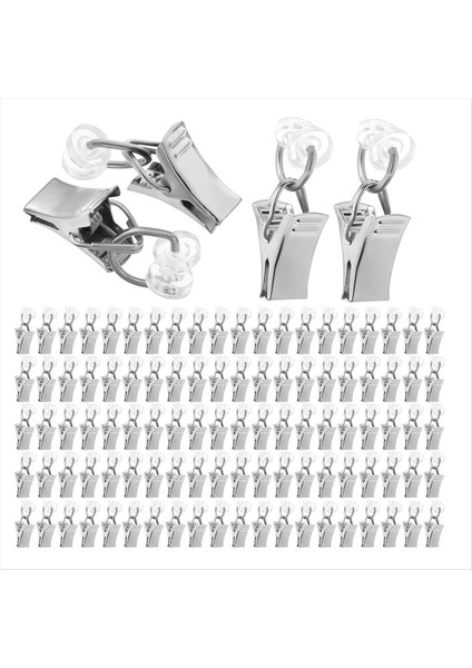 100 Perde Klipsinin Paketi, Perde Klipsleri, Plastik Silindir ve Klipsli Rulolar, Perde Klipsleri, Perdeler Için Metal Klipsler (Yurt Dışından)