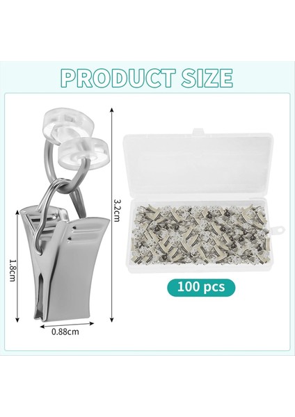 100 Perde Klipsinin Paketi, Perde Klipsleri, Plastik Silindir ve Klipsli Rulolar, Perde Klipsleri, Perdeler Için Metal Klipsler (Yurt Dışından) fiyatları