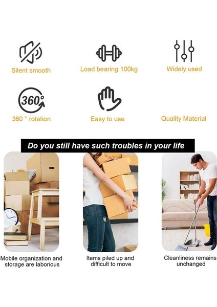 Küçük Aletler Için Mini Tekerlek Tekerlekleri, Kendi Kendine Yapışkan Tekerlekler, Paslanmaz Çelik Silindirler (12 Adet, Beyaz) (Yurt Dışından) modelleri