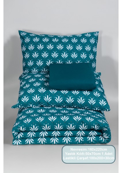 Riva Nevresim Takımı Tek Kişilik Lastikli Çarşaf (160X220 Cm) Yeşil