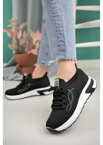 Kadın Triko Taş Detaylı Sneaker Yürüyüş Ayakkabısı modelleri