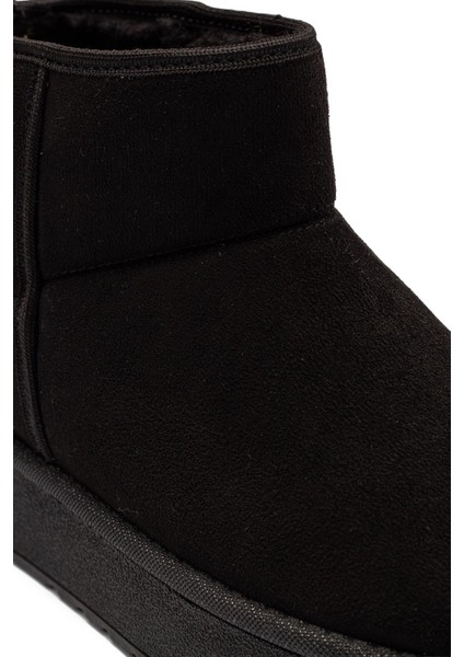 Kadın Siyah Süet Bot Içi Kürklü Bilekte Kısa Topuklu Taban Kışlık Bot modelleri
