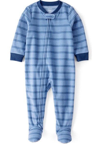 Erkek Çocuk Mavi Polar Tulum