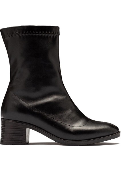 Kadın Streç Bot Bilekli Kısa Küt Kalıp Deri Kaliteli Bot Topuklu Kışlık Bot & Bootie