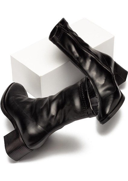 Kadın Streç Bot Bilekli Kısa Küt Kalıp Deri Kaliteli Bot Topuklu Kışlık Bot & Bootie fırsatları