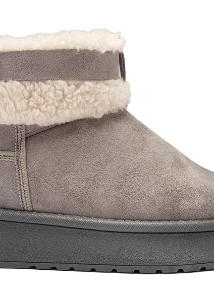 Kadın Gri Süet Bot Içi Kürklü Kemerli Bilekte Kısa Topuklu Taban Kışlık Bot modelleri