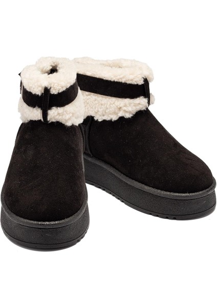 Kadın Siyah Süet Bot Içi Kürklü Kemerli Bilekte Kısa Topuklu Taban Kışlık Bot fırsatları