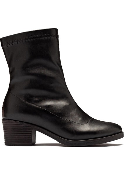 Kadın Streç Bot Bilekli Kısa Küt Kalıp Deri Kaliteli Bot Topuklu Kışlık Bot & Bootie