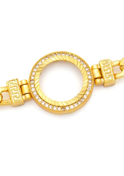 Altın Kaplama İmitasyon Zirkon Taşlı Figaro Desenli Çeyrek Çerçeve Bileklik BLK-1171 modelleri