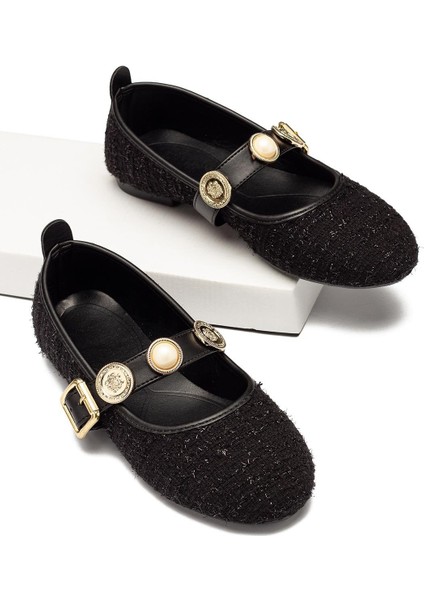 Kadın Babet Paralı Bantlı Kemerli Hafif Rahat Şık Iş Ofis Günlük Ayakkabı